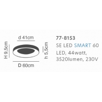 SE LED SMART 60 AMAYA CEILING BLACK Δ3 SE LED SMART 60 AMAYA CEILING BLACK Δ3