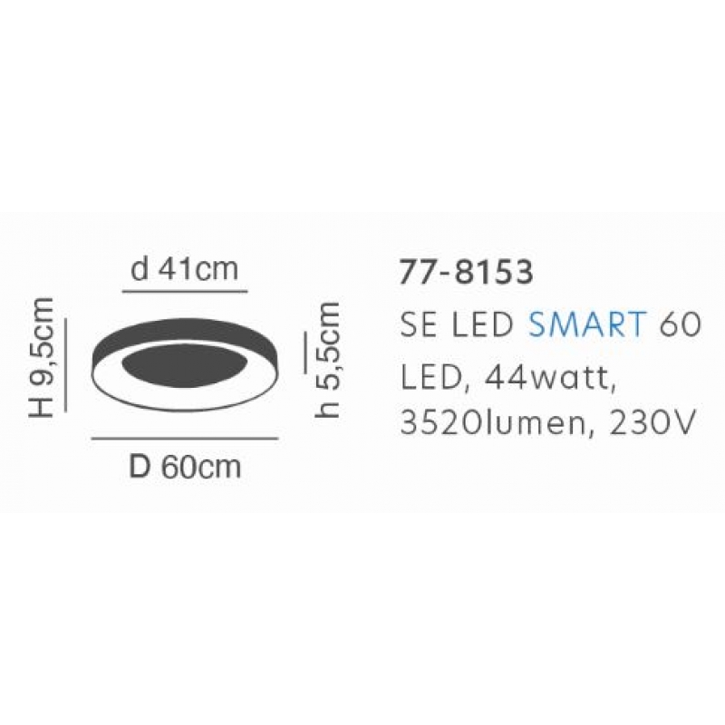 SE LED SMART 60 AMAYA CEILING BLACK Δ3 SE LED SMART 60 AMAYA CEILING BLACK Δ3