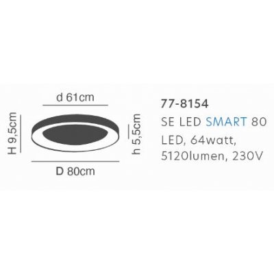 SE LED SMART 80 AMAYA CEILING BLACK Δ3 SE LED SMART 80 AMAYA CEILING BLACK Δ3
