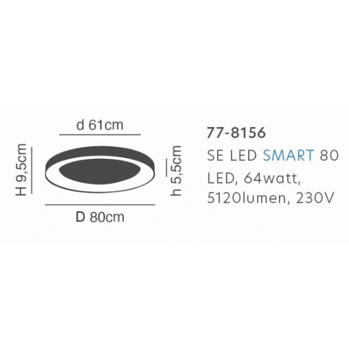 SE LED SMART 80 AMAYA CEILING WHITE Δ3