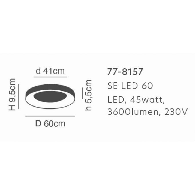 SE LED 60 AMAYA CEILING NICKEL MAT Δ3