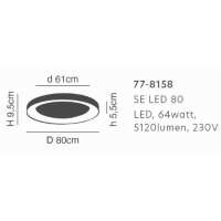 SE LED 80 AMAYA CEILING NICKEL MAT Δ3