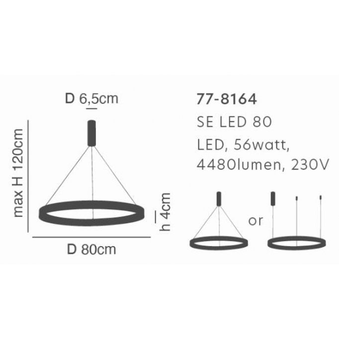 SE LED 80 AMARYLIS PENDANT CHROME Γ5