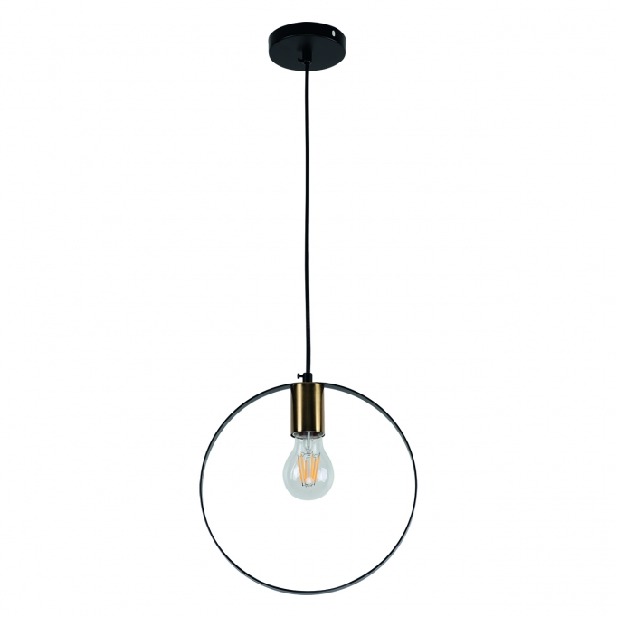 KQ 9016-1P HOOP PENDANT BLACK & BRUSHED BRASS Γ4