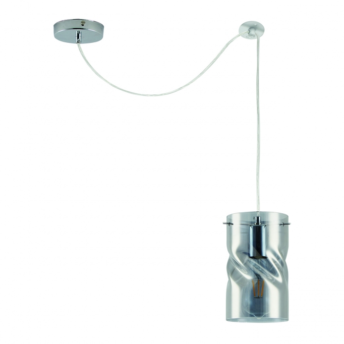 KQ S0616-1 TWIST SMOKEY PENDANT GLASS Γ3