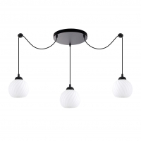 KQ 8865-3A SWIRL BLACK PENDANT WITH WHITE GLASSES Ε3 KQ 8865-3A SWIRL BLACK PENDANT WITH WHITE GLASSES Ε3