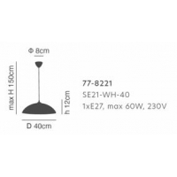 SE21-WH-40 EMULSE OPAL GLASS PENDANT Ε3 SE21-WH-40 EMULSE OPAL GLASS PENDANT Ε3