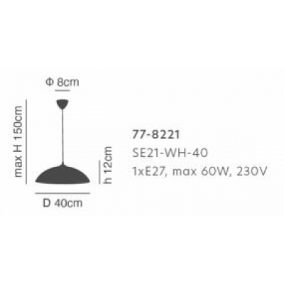 SE21-WH-40 EMULSE OPAL GLASS PENDANT Ε3 SE21-WH-40 EMULSE OPAL GLASS PENDANT Ε3