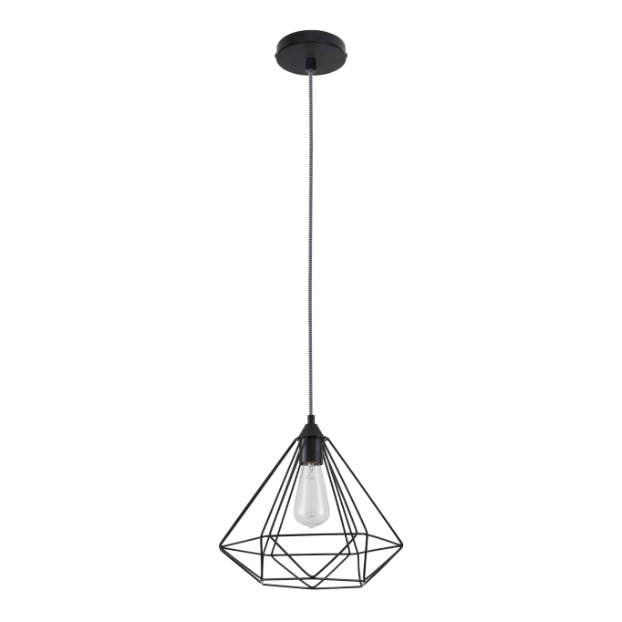 SE21-BL-33 MILA BLACK METAL GRID PENDANT Δ3