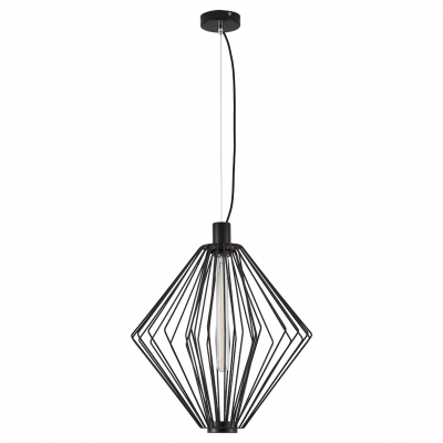 SE21-BL-42 MED BLACK METAL GRID PENDANT E4 SE21-BL-42 MED BLACK METAL GRID PENDANT E4