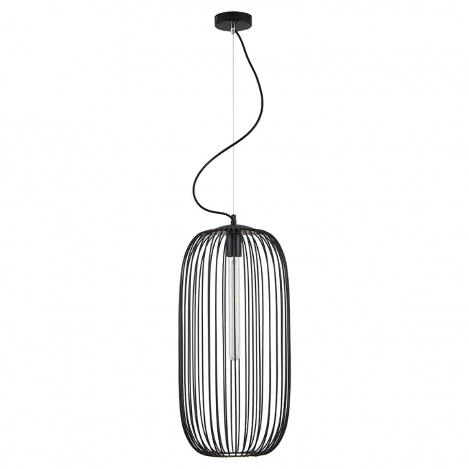 SE21-BL-30 MED BLACK METAL GRID PENDANT E4