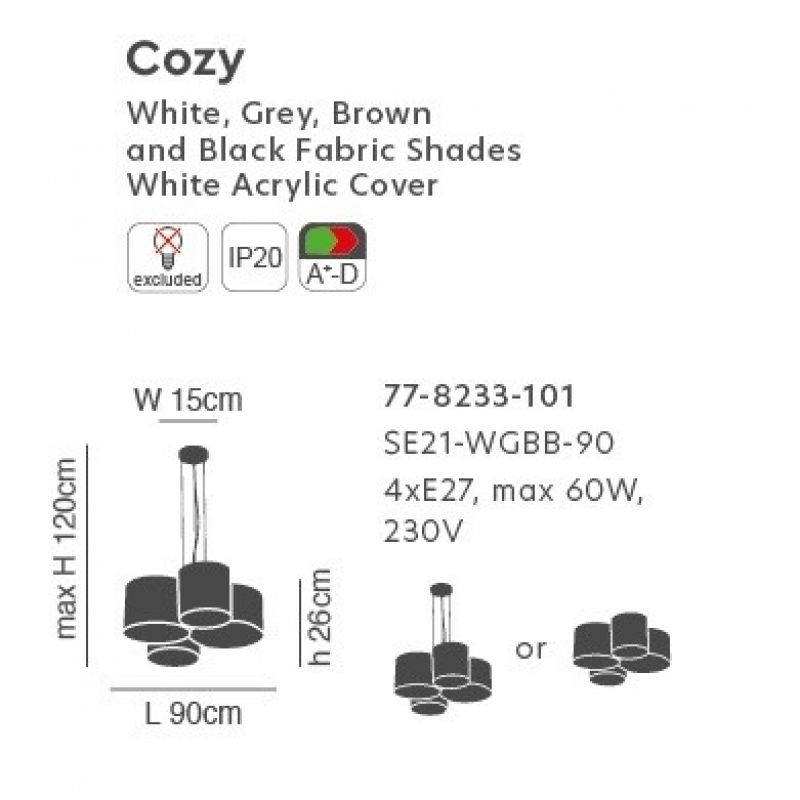 SE21-WGBB-90 COZY WHITE,GREY,BROWN & BLACK SHADES Γ1