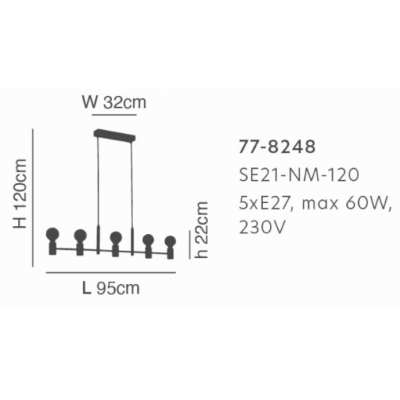 SE21-NM-120 ADEPT NICKEL MATT METAL PENDANT Γ4 SE21-NM-120 ADEPT NICKEL MATT METAL PENDANT Γ4