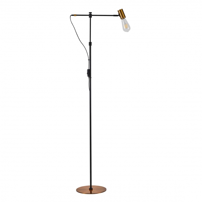 SE21-GM-39 ADEPT GOLD MATT & BLACK FLOOR LAMP 1Β1