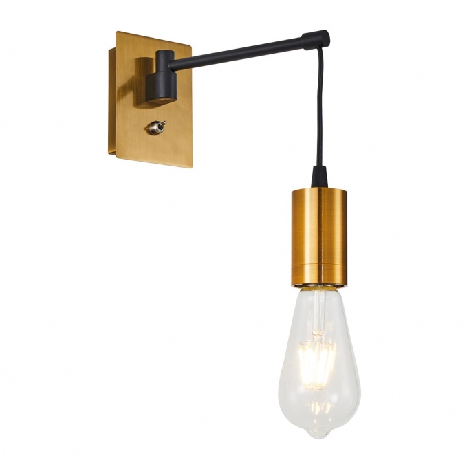 SE21-GM-9 ADEPT GOLD MATT & BLACK WALL LAMP Β3