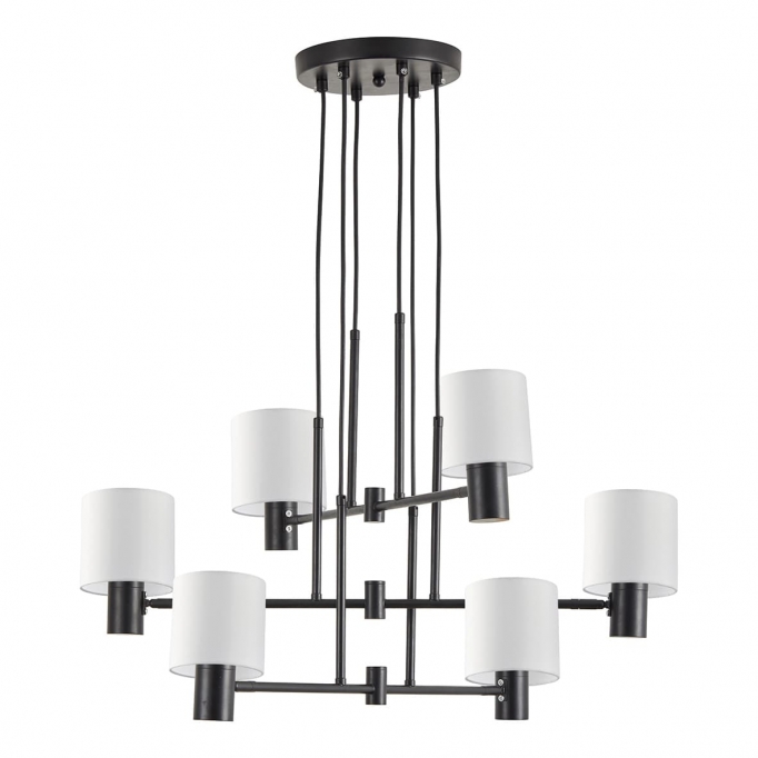 SE21-BL-100-SH1 ADEPT BLACK PENDANT WHITE SHADE+