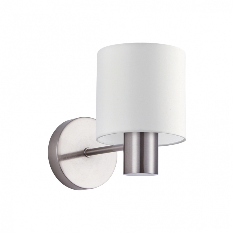 SE21-NM-16-SH1 ADEPT NICKEL MATT WALL LAMP WHITE SHADE+ SE21-NM-16-SH1 ADEPT NICKEL MATT WALL LAMP WHITE SHADE+