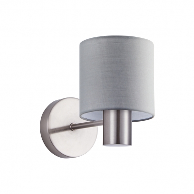 SE21-NM-16-SH2 ADEPT NICKEL MATT WALL LAMP GREY SHADE+ SE21-NM-16-SH2 ADEPT NICKEL MATT WALL LAMP GREY SHADE+