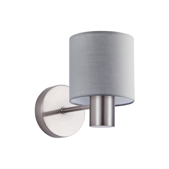 SE21-NM-16-SH2 ADEPT NICKEL MATT WALL LAMP GREY SHADE+