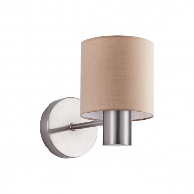 SE21-NM-16-SH3 ADEPT NICKEL MATT WALL LAMP BROWN SHADE+ SE21-NM-16-SH3 ADEPT NICKEL MATT WALL LAMP BROWN SHADE+