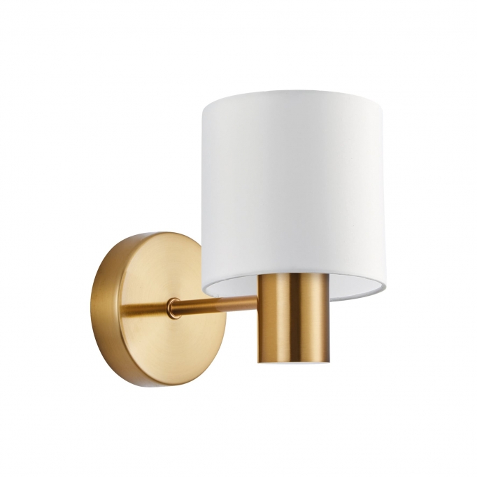 SE21-GM-16-SH1 ADEPT GOLD MATT WALL LAMP WHITE SHADE+