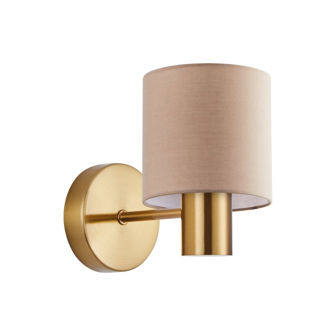 SE21-GM-16-SH3 ADEPT GOLD MATT WALL LAMP BROWN SHADE+