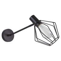 SE21-BL-22-GR1  ADEPT BLACK WALL LAMP BLACK METAL GRID+