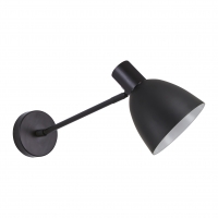 SE21-BL-22-MS2  ADEPT BLACK WALL LAMP BLACK METAL SHADE+