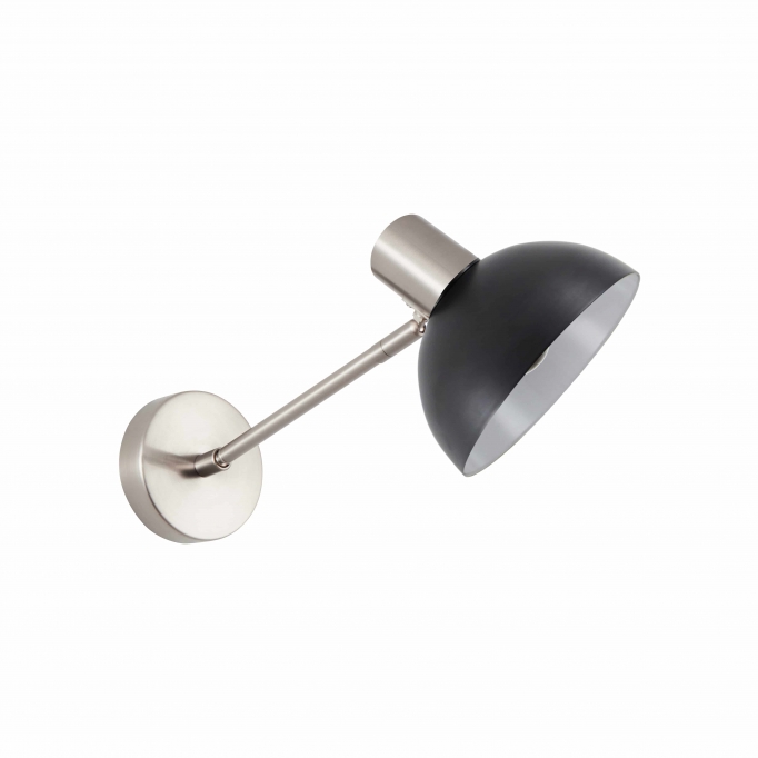 SE21-NM-22-MS3 ADEPT WALL LAMP Nickel Matt Wall lamp Black Shade+