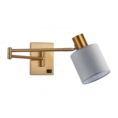 SE21-GM-52-SH3 ADEPT WALL LAMP Gold Matt Wall lamp with Switcher and Grey Shade+ SE21-GM-52-SH3 ADEPT WALL LAMP Gold Matt Wall lamp with Switcher and Grey Shade+
