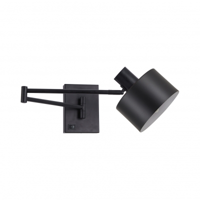 SE21-BL-52-MS1 ADEPT WALL LAMP Black Wall Lamp with Switcher and Black Metal Shade+ SE21-BL-52-MS1 ADEPT WALL LAMP Black Wall Lamp with Switcher and Black Metal Shade+