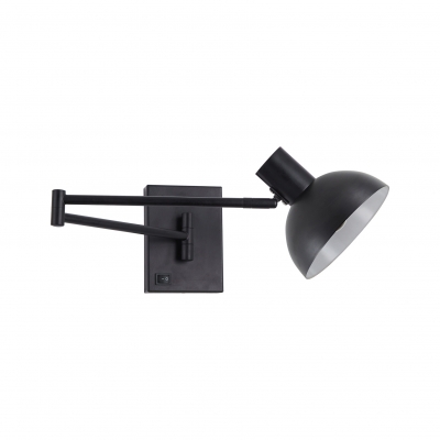 SE21-BL-52-MS3 ADEPT WALL LAMP Black Wall Lamp with Switcher and Black Metal Shade+ SE21-BL-52-MS3 ADEPT WALL LAMP Black Wall Lamp with Switcher and Black Metal Shade+