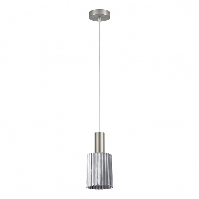 SE21-NM-4-GL1 ADEPT TUBE Nickel Matt Pendant Smoked Glass+