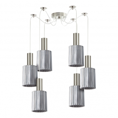 SE21-NM-4-GL1-NM6 ADEPT TUBE Nickel Matt Pendant Smoked Glass+ SE21-NM-4-GL1-NM6 ADEPT TUBE Nickel Matt Pendant Smoked Glass+