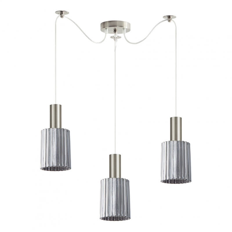 SE21-NM-4-GL1-NM3 ADEPT TUBE Nickel Matt Pendant Smoked Glass+ SE21-NM-4-GL1-NM3 ADEPT TUBE Nickel Matt Pendant Smoked Glass+