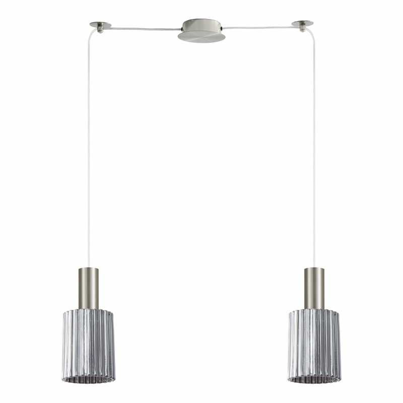 SE21-NM-4-GL1-NM2 ADEPT TUBE Nickel Matt Pendant Smoked Glass+ SE21-NM-4-GL1-NM2 ADEPT TUBE Nickel Matt Pendant Smoked Glass+