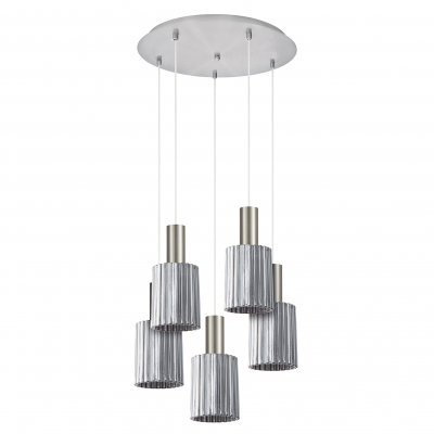 SE21-NM-4-GL1-5NM ADEPT TUBE Nickel Matt Pendant Smoked Glass+ SE21-NM-4-GL1-5NM ADEPT TUBE Nickel Matt Pendant Smoked Glass+