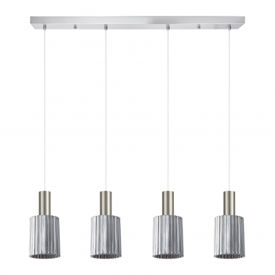 SE21-NM-4-GL1-4NM ADEPT TUBE Nickel Matt Pendant Smoked Glass+ SE21-NM-4-GL1-4NM ADEPT TUBE Nickel Matt Pendant Smoked Glass+