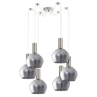 SE21-NM-4-GL2-NM6 ADEPT TUBE Nickel Matt Pendant Smoked Glass+ SE21-NM-4-GL2-NM6 ADEPT TUBE Nickel Matt Pendant Smoked Glass+