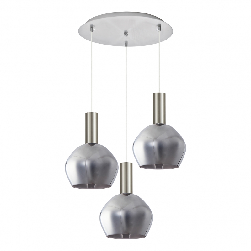SE21-NM-4-GL2-3NM ADEPT TUBE Nickel Matt Pendant Smoked Glass+ SE21-NM-4-GL2-3NM ADEPT TUBE Nickel Matt Pendant Smoked Glass+