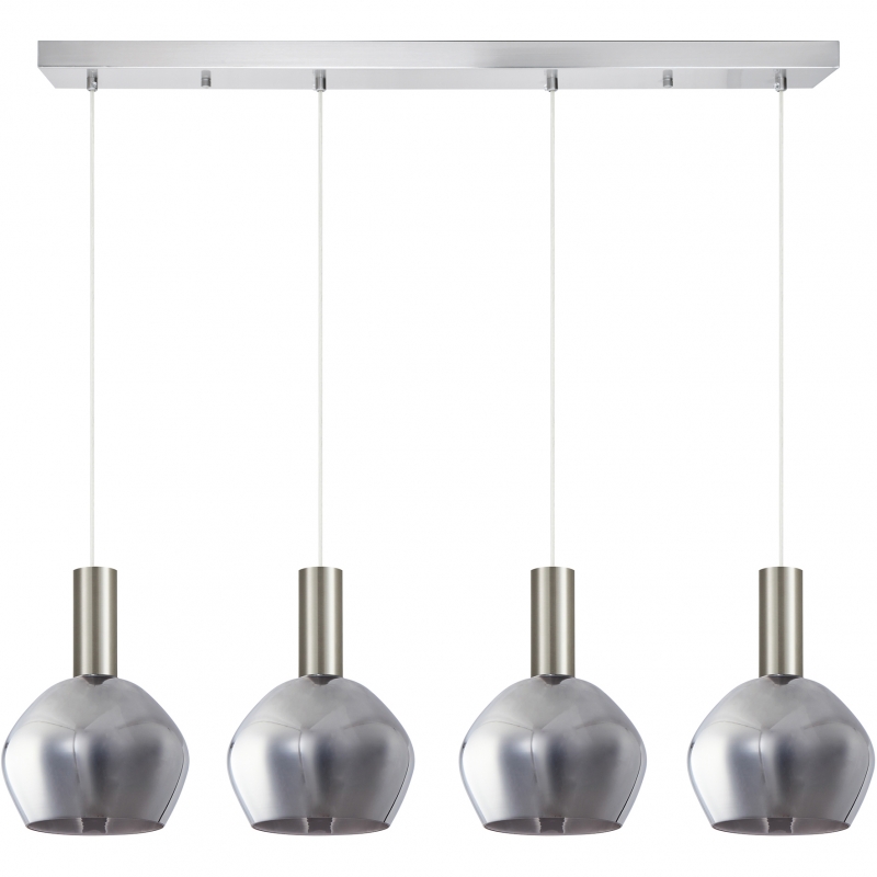 SE21-NM-4-GL2-4NM ADEPT TUBE Nickel Matt Pendant Smoked Glass+ SE21-NM-4-GL2-4NM ADEPT TUBE Nickel Matt Pendant Smoked Glass+