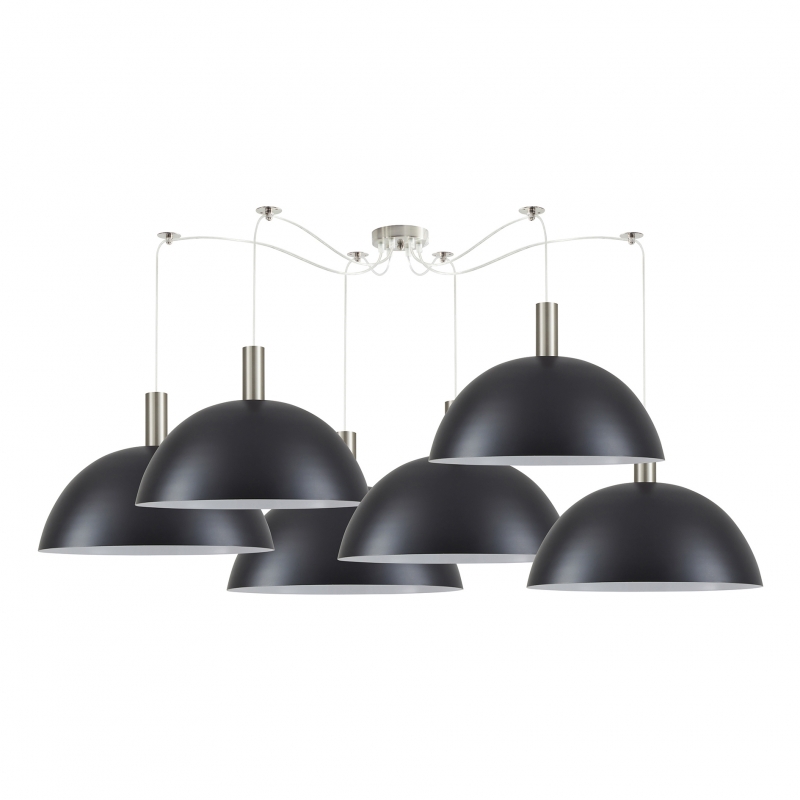 SE21-NM-4-NM6-MS50 ADEPT TUBE Nickel Matt Pendant Black Metal Shade+ SE21-NM-4-NM6-MS50 ADEPT TUBE Nickel Matt Pendant Black Metal Shade+
