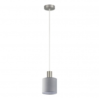 SE21-NM-4-SH2 ADEPT TUBE Nickel Matt Pendant Grey Fabric Shade+ SE21-NM-4-SH2 ADEPT TUBE Nickel Matt Pendant Grey Fabric Shade+