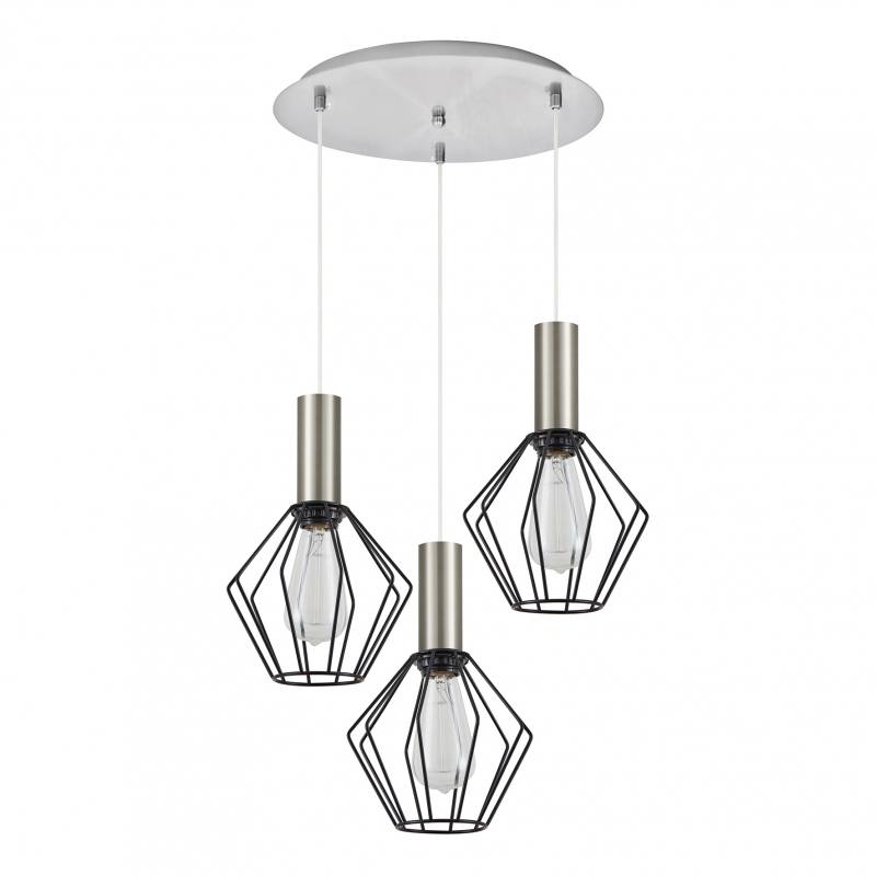SE21-NM-4-3NM-GR1 ADEPT TUBE Nickel Matt Pendant Black Metal Grid+ SE21-NM-4-3NM-GR1 ADEPT TUBE Nickel Matt Pendant Black Metal Grid+