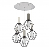 SE21-NM-4-5NM-GR1 ADEPT TUBE Nickel Matt Pendant Black Metal Grid+ SE21-NM-4-5NM-GR1 ADEPT TUBE Nickel Matt Pendant Black Metal Grid+