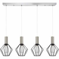 SE21-NM-4-4NM-GR1 ADEPT TUBE Nickel Matt Pendant Black Metal Grid+ SE21-NM-4-4NM-GR1 ADEPT TUBE Nickel Matt Pendant Black Metal Grid+