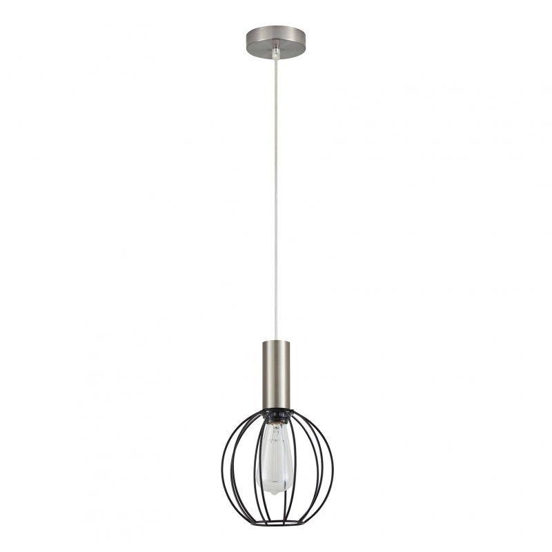 SE21-NM-4-GR2 ADEPT TUBE Nickel Matt Pendant Black Metal Grid+