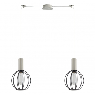 SE21-NM-4-NM2-GR2 ADEPT TUBE Nickel Matt Pendant Black Metal Grid+