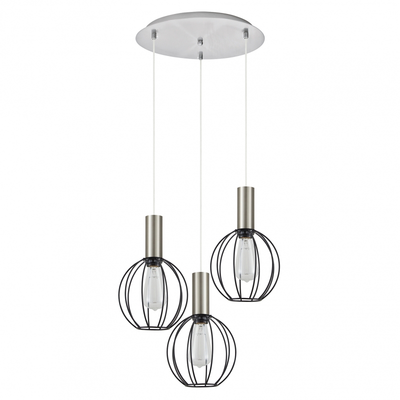 SE21-NM-4-3NM-GR2 ADEPT TUBE Nickel Matt Pendant Black Metal Grid+ SE21-NM-4-3NM-GR2 ADEPT TUBE Nickel Matt Pendant Black Metal Grid+