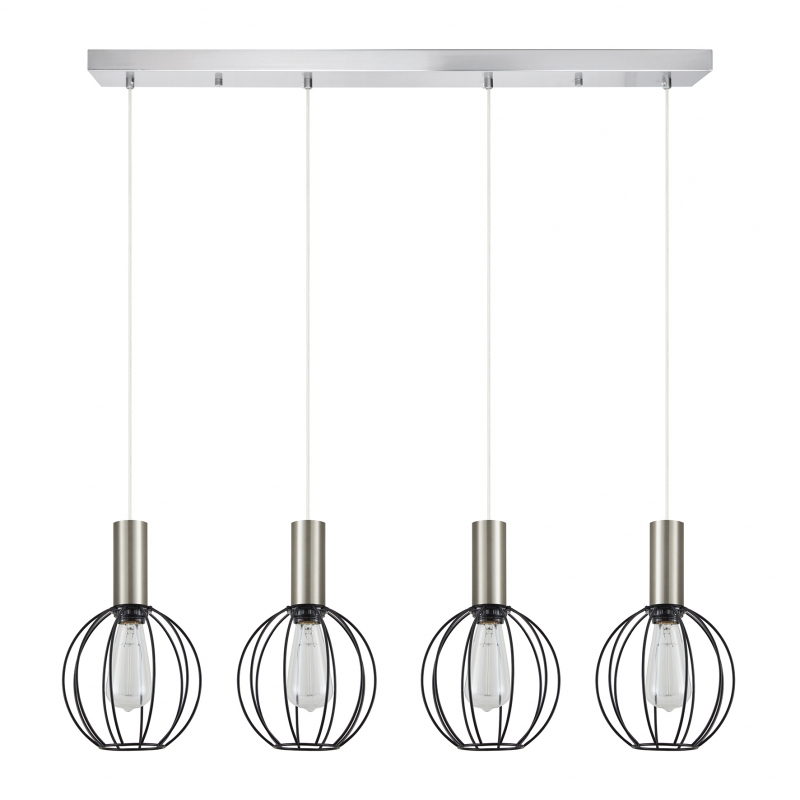 SE21-NM-4-4NM-GR2 ADEPT TUBE Nickel Matt Pendant Black Metal Grid+ SE21-NM-4-4NM-GR2 ADEPT TUBE Nickel Matt Pendant Black Metal Grid+